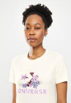 Converse - Star chevron abstract flowers tee - egret