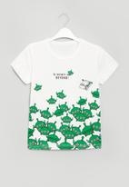 POP CANDY - Printed tee - white & green
