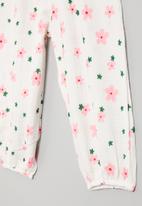 POP CANDY - Girls pants with flowers - white