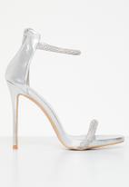 MILLA - Ryder ankle strap heel - silver