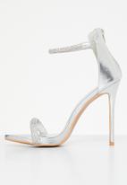 MILLA - Ryder ankle strap heel - silver