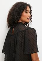 MILLA - Trim detail femme blouse - black