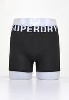 Superdry. - Boxer dual logo double pack - black