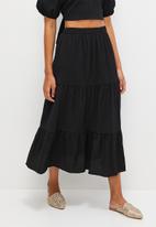 MILLA - Co-ord textured midi skirt - black