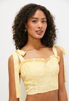 MILLA - Co-ord corset top - yellow daisy