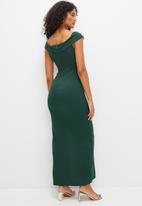 MILLA - Bardot crepe knit maxi dress- emerald