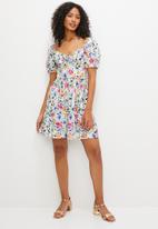MILLA - Fit and flare mini dress- blue floral