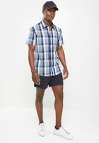 JEEP - Short sleeve yarn dyed check - navy & vintage blue