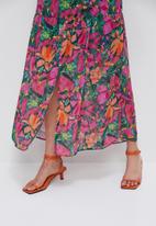 edit - Wrap front tiered maxi - bold watercolour