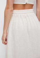 MILLA - Co-ord linen wrap midi skirt - perfectly pale