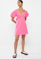 Cotton On - Elise v-neck mini dress - fun pink