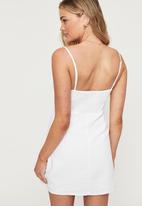 Cotton On - Grace linen mini dress - white