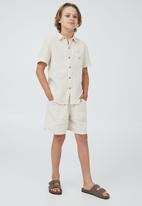 Cotton On - St tropez short sleeve shirt-rainy day / cheesecloth