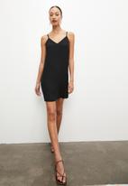 VELVET - Mini slip dress - black