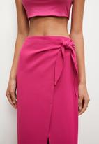 VELVET - Co ord luxe wrap skirt - pink
