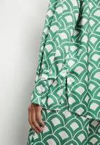 VELVET - Co ord button through luxe shirt blouse - geo print