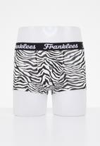 Franklees - Zebra short leg trunks - black & white