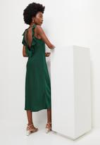 MILLA - Ruffle back slip dress - emerald
