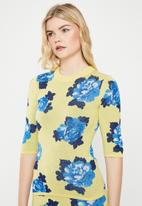 Glamorous - Floral knit co-ord top - yellow