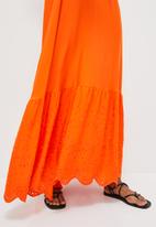 MILLA - Halter trapeze anglaise maxi dress - orange