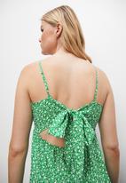 Blake - Shift mini with back tie - spring floral green