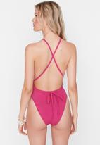 Trendyol - Cut out detailed swimsuit - fuchsia