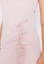 Trendyol - Ruched string detail mini dress - pink