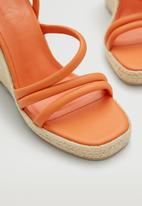 MANGO - Eula espadrille wedge heel - pastel orange