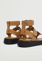 MANGO - Romi ankle-cuff sporty sandal - medium brown