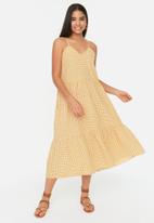 Trendyol - Gingham maxi dress - yellow