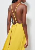 Superbalist - Strappy hi lo dress with back detail - chartreusse