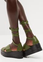 Public Desire Synthetic Spaghetti Nude Lace Up Cleated 