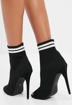 peep toe booties with socks