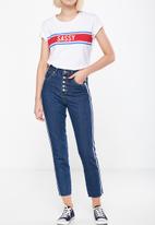 High rise relaxed 90's jeans - Blue sport stripe rips Cotton On Jeans
