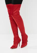 aldo red thigh high boots 