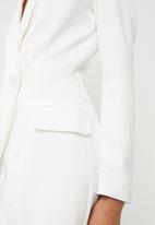 Missguided - Asym crepe blazer dress - white 