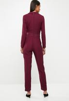 Superbalist - Longsleeve tailored jumpsuit - burgundy 