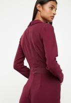 Superbalist - Longsleeve tailored jumpsuit - burgundy 