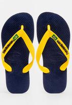 Havaianas - Brazil logo flip flops - navy & yellow