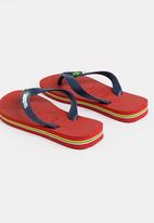 Havaianas - Kids brazil logo flip flops - red