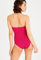 Lithe - Tie front one piece swimsuit - pink