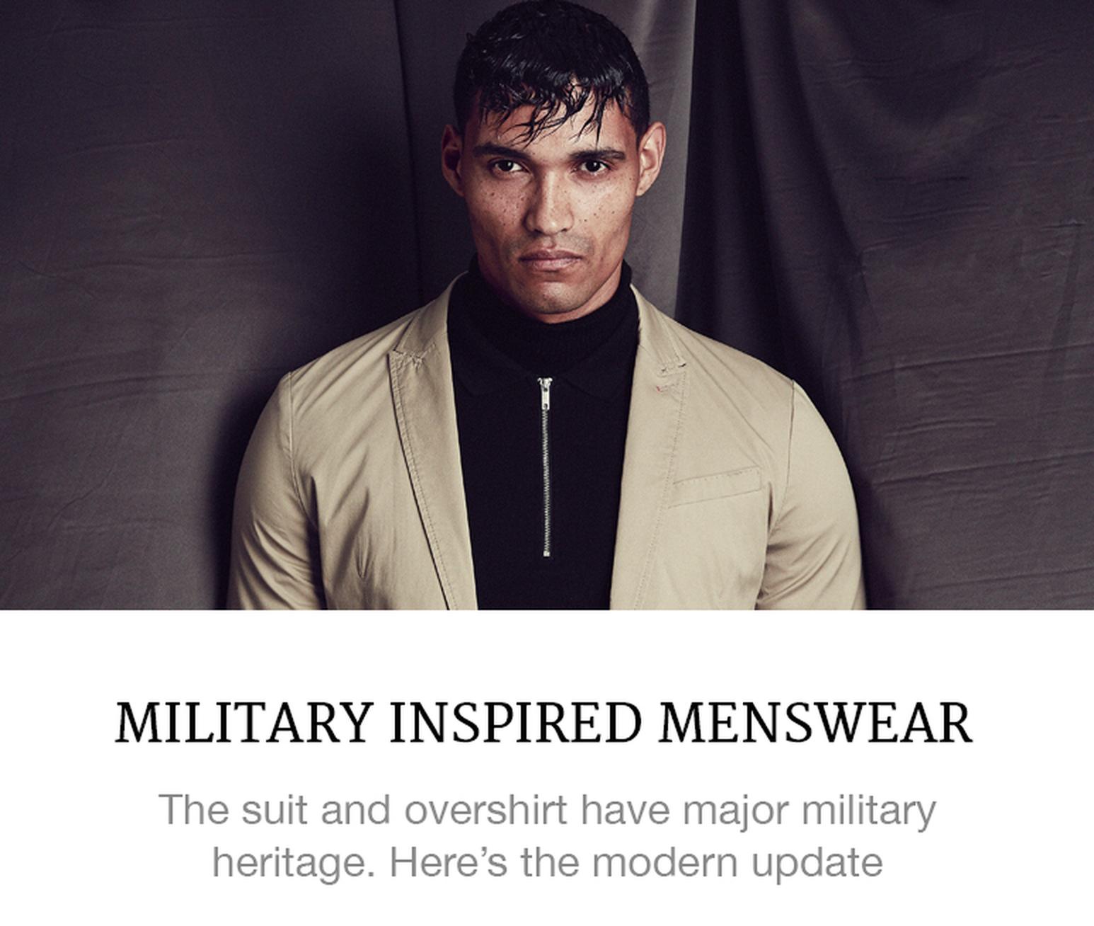 Military inspired menswear