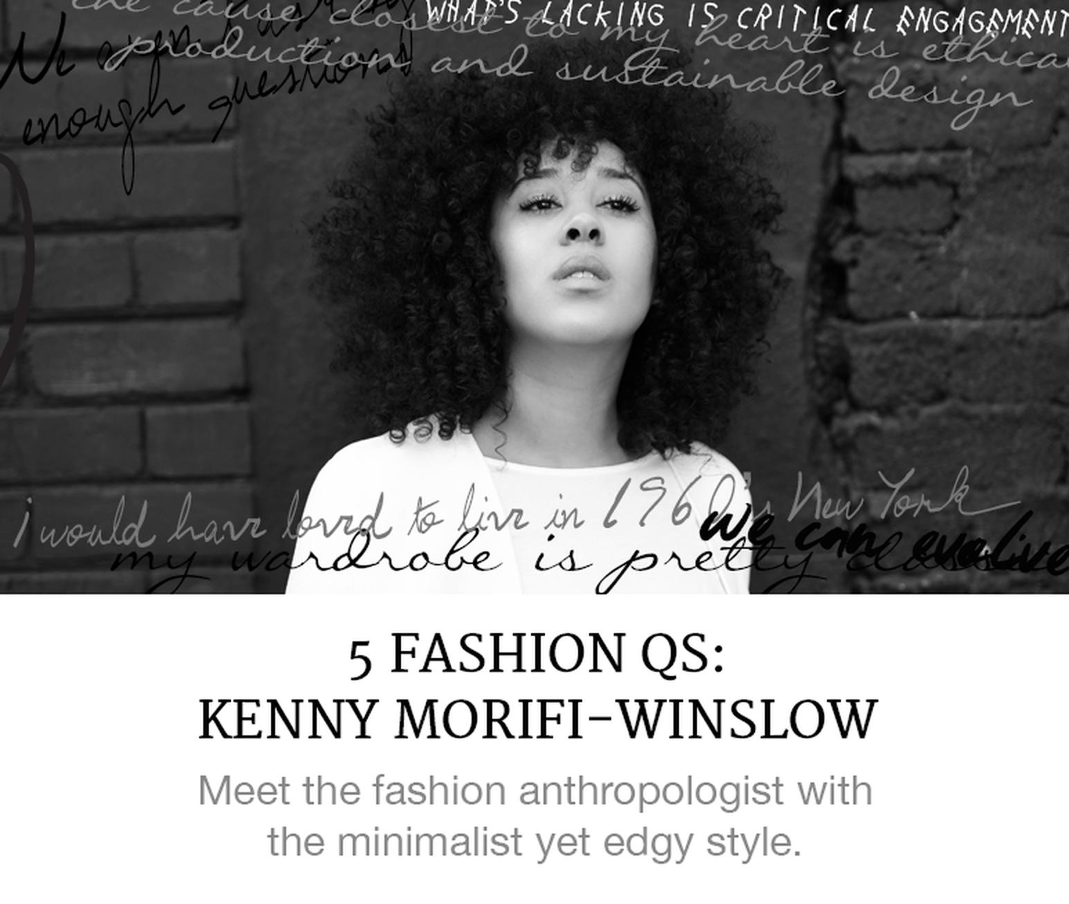 5 Fashion Qs: Kenny Morifi-Winslow