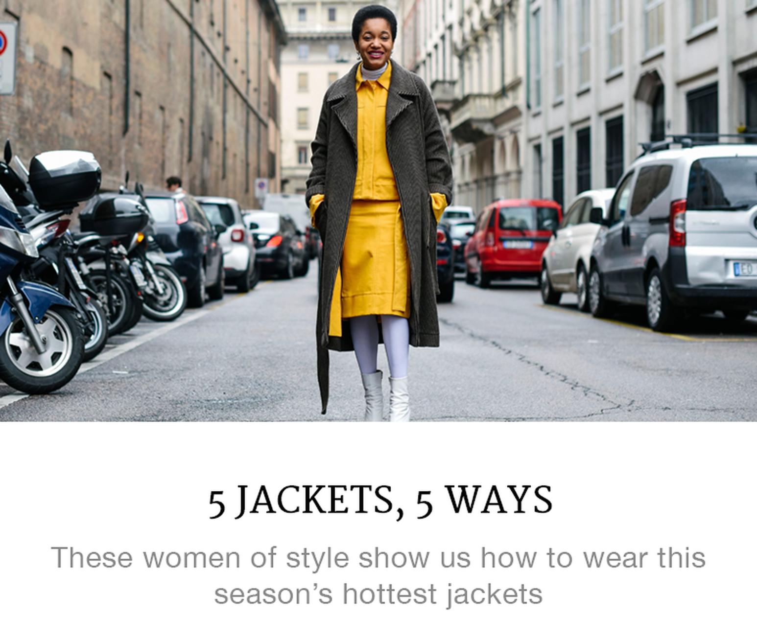 5 Jackets, 5 Ways to Cover Up This Season
