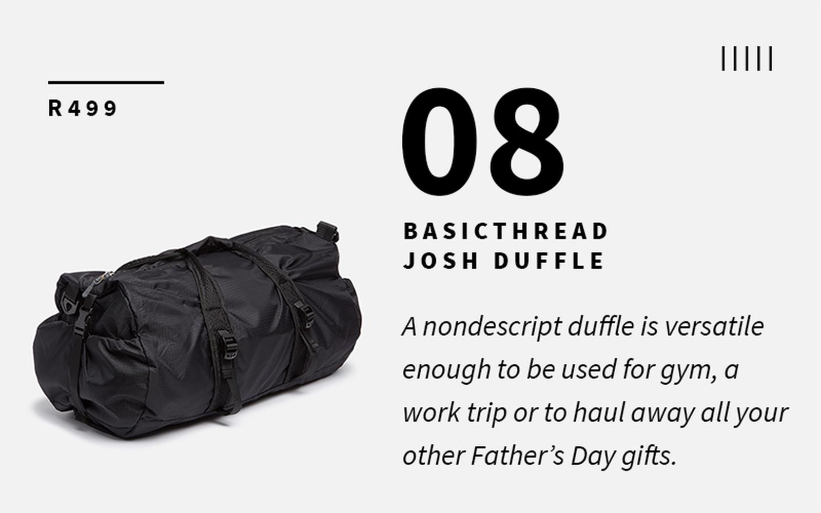 black duffle bag