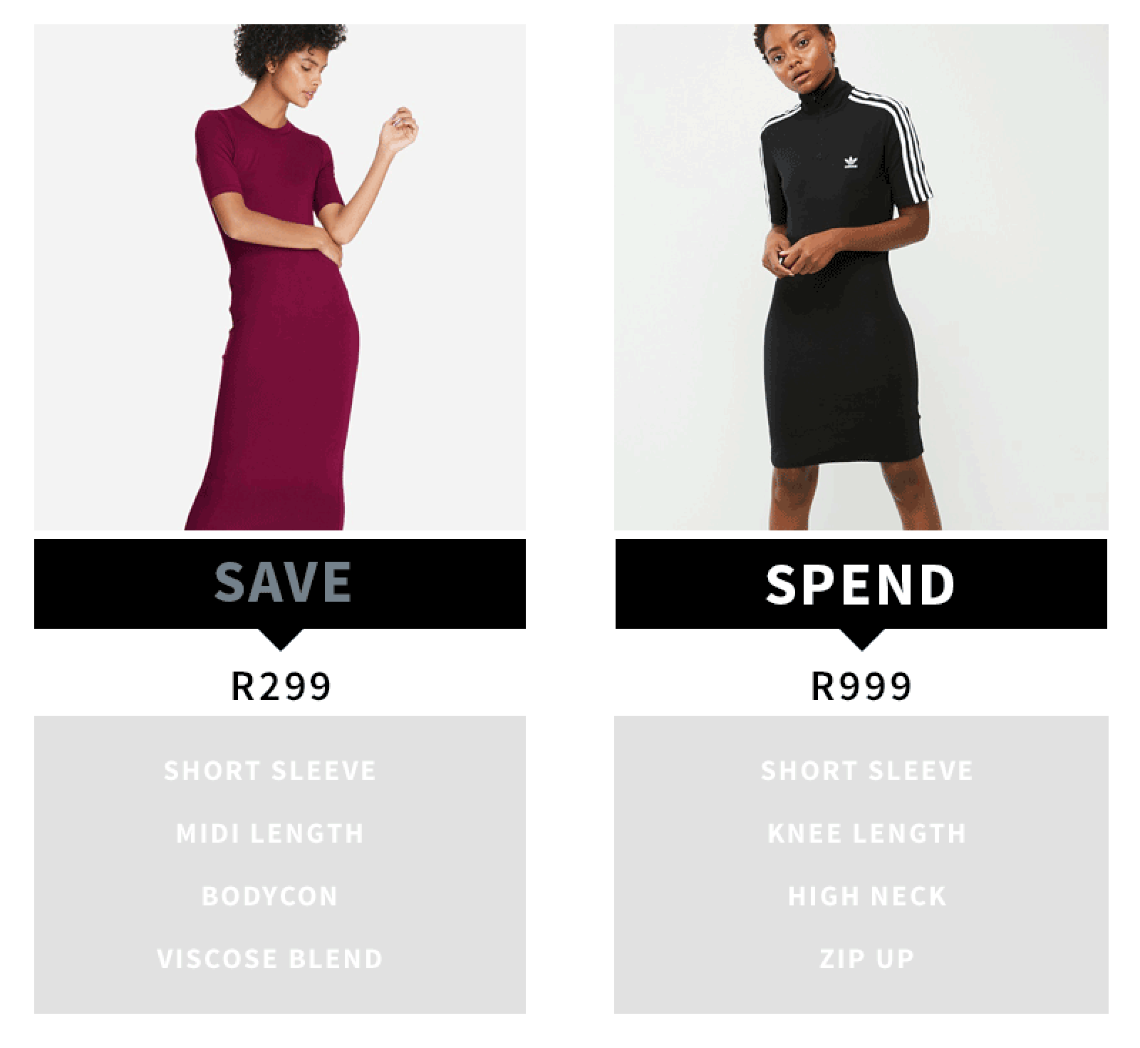 Save vs Spend: Transitional dresses