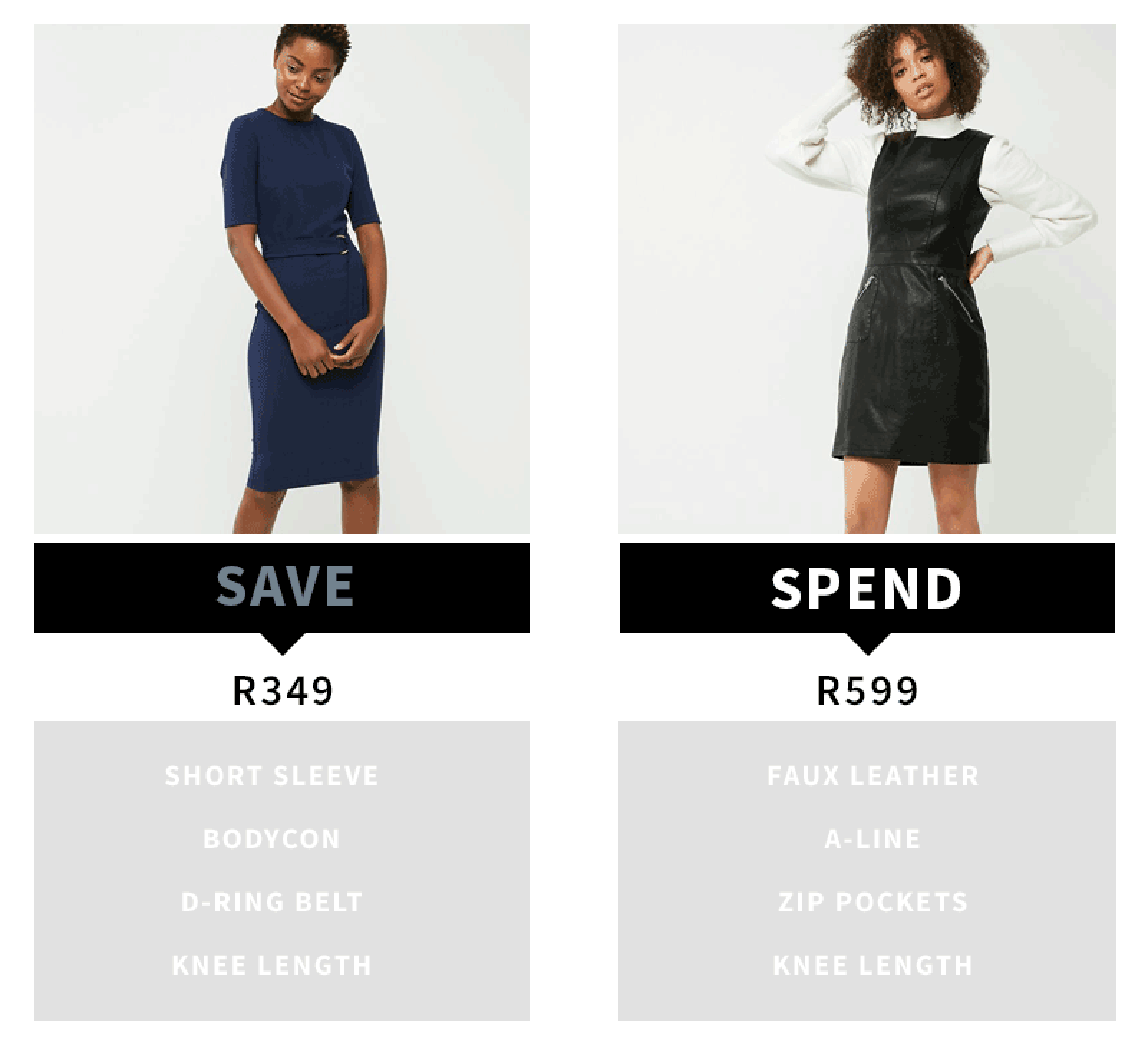 Save vs Spend: Transitional dresses