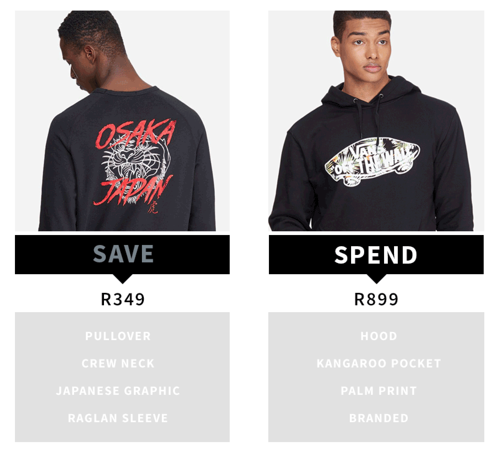 Save vs Spend: Graphic Sweats