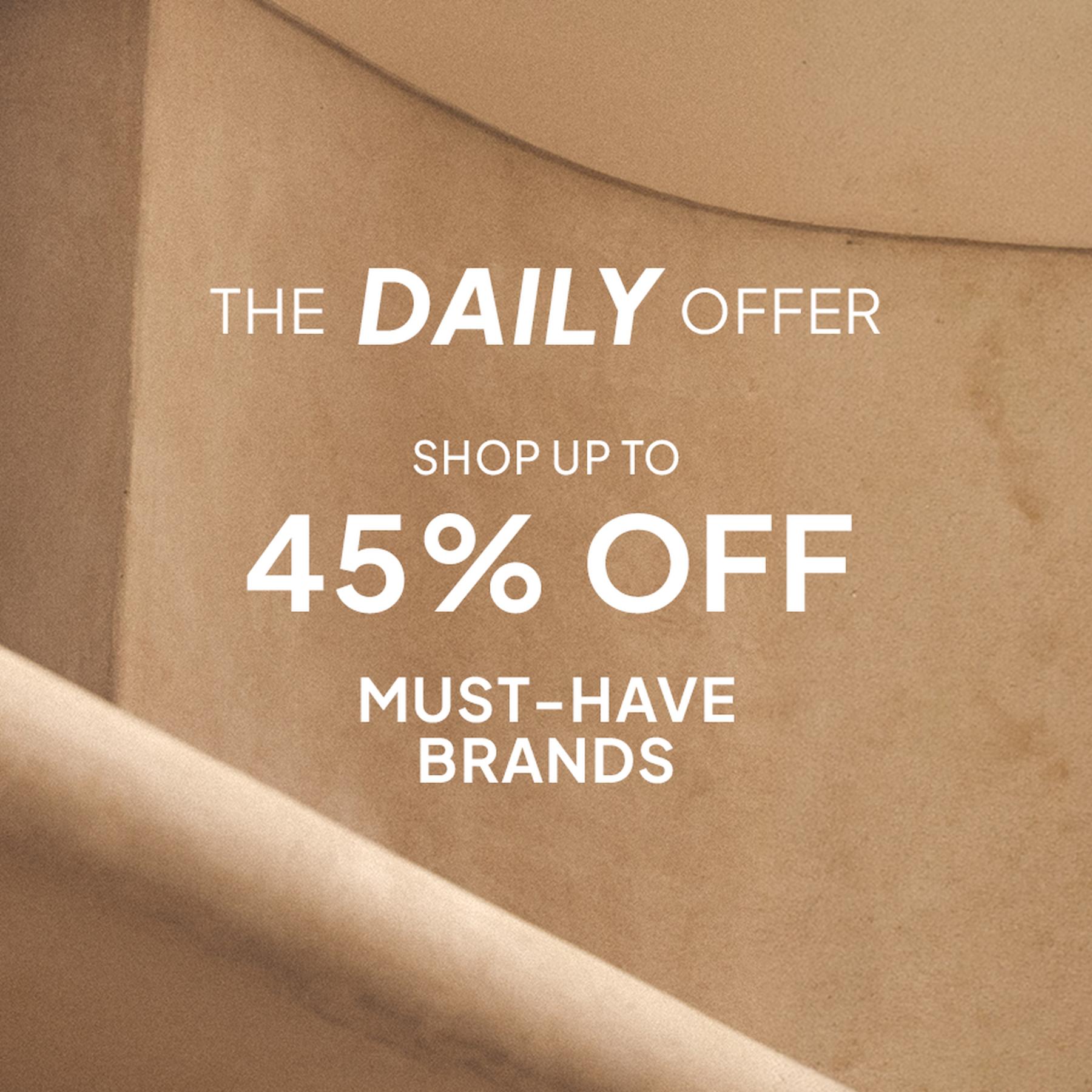 The Daily Offer: UP TO 55% off across departments.