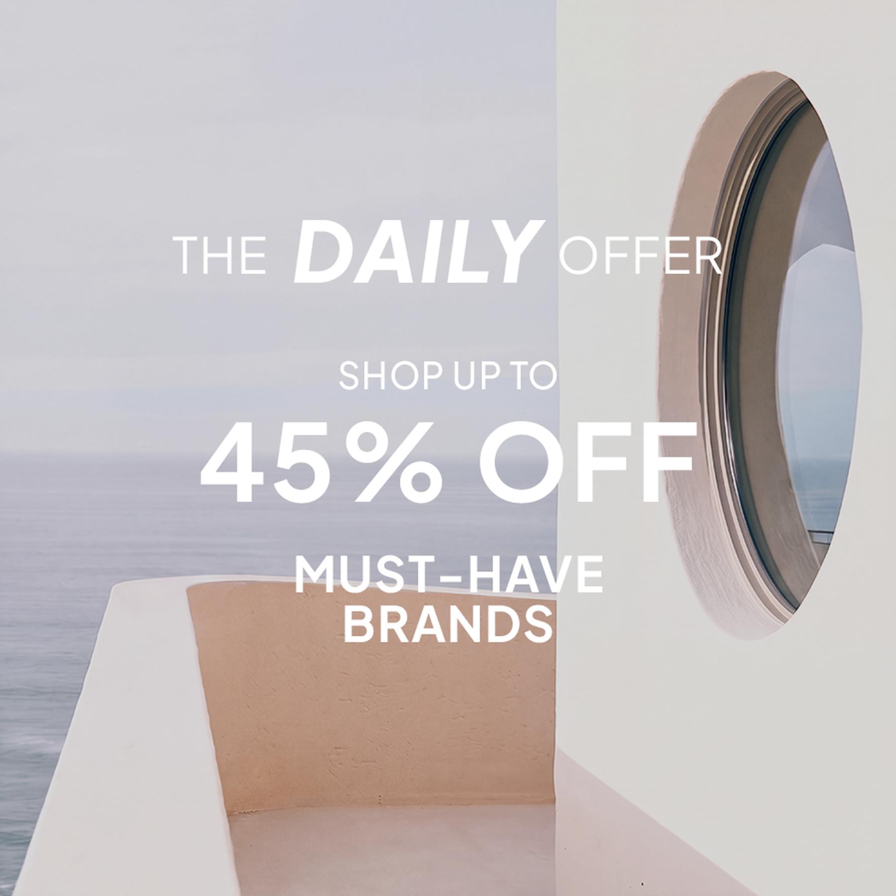 The Daily Offer: UP TO 55% off across departments.